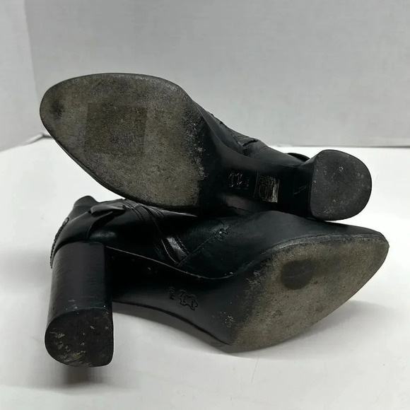 Tory Burch Colton Bootie 85 MM Galleo Leather Black Heeled Boots 50902 Size 10 - Picture 11 of 13